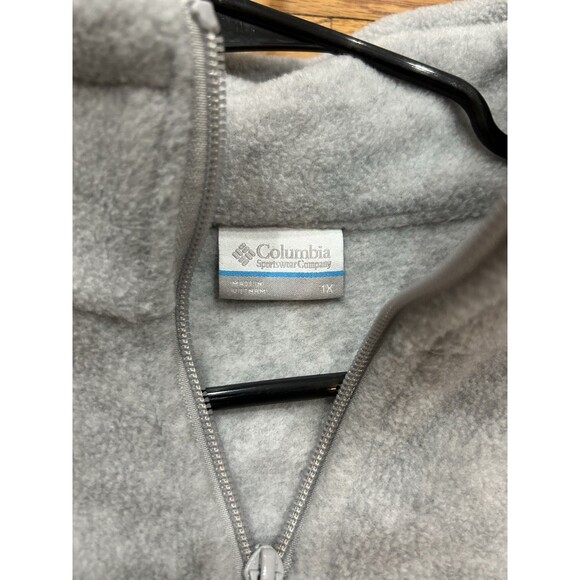 Columbia Women’s Plus size 1X Full Zip Fleece Light Gray Jacket - Picture 4 of 9